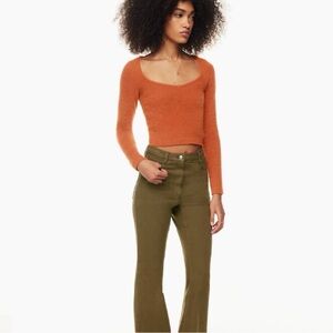 Wilfred NWT Copper Red Hush knit cropped V Sweater in Small